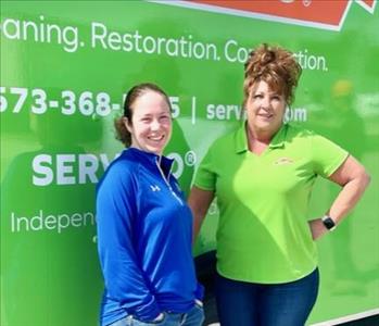 Victoria Steen and Lisa Libhart, team member at SERVPRO of Rolla